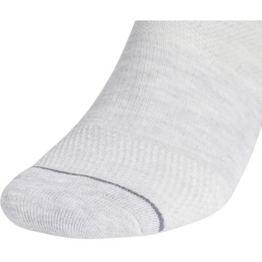 Adidas AllDay No Show Socks 3-Pair Gray/White Sz 12–16 NWT Stocking Stuffer